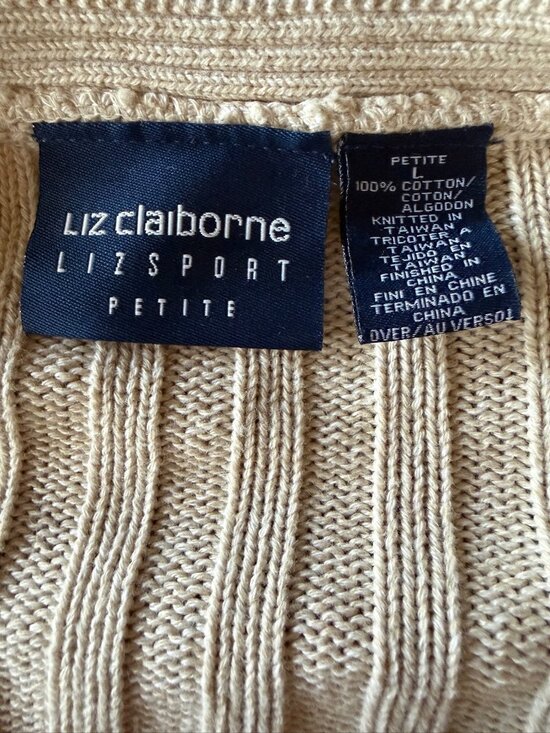 Liz Claiborne Cream Cardigan - Picture 9 of 9